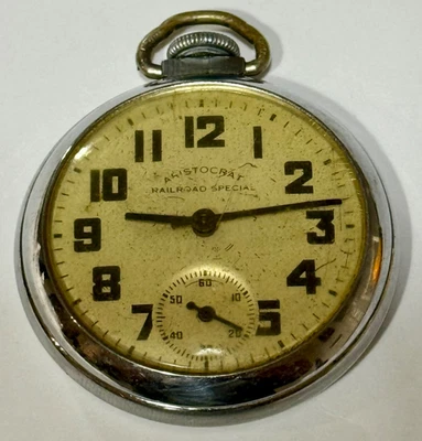Reloj Bolsillo Vintage Ingraham Aristocrat Railroad Especial Funcionando Foto 1 de 4