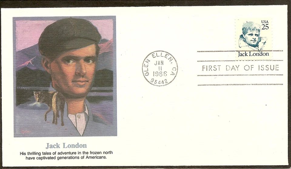 US SC #2182 Great American Issue/ Jack London  FDC. Fleetwood Cachet. - Image 1 of 1