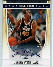 Signed 2011-12 Panini Hoops Jeremy Evans Utah Jazz  Basketball card #232