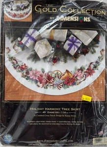 Gonna albero Dimensions Gold Holiday Harmony 8671 punto croce contato Karen Avery - Foto 1 di 2