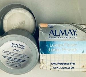 RARE ALMAY LUXURY FINISH LOOSE POWDER-PEACH BNWB VINTAGE PACKAGING BOX DAMAGED* - Picture 1 of 3