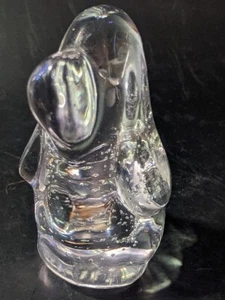 Hound Dog Art Glass Clear Vintage Paperweight Controlled Bubbles 4. 5 " Vintage - Picture 1 of 9