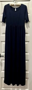 Zenana Outfitters Women’s Long Maxi Dress with Hidden Pockets - Size M Blue Tall - Picture 1 of 7