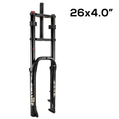 Horquilla de suspensión de presión de aire MTB bicicleta de nieve doble corona aleación 20 26*4.0 neumático grueso Foto 1 de 4