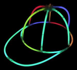 1x Glow in the Dark Caps, Mixed Colour Glow Hats for Parties Festivals Glowtopia - Picture 1 of 2