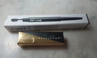 NYX MAQUILLAJE PROFESIONAL Relleno y Pelusa Lápiz de Cejas Chocolate FFEP04 + Anastasia Foto 1 de 2