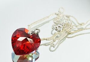 Byzantium Collection Swarovski Crystal Red Heart Pendant Necklace