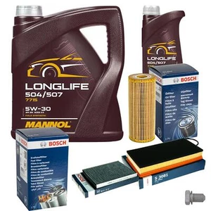 BOSCH Inspektionspaket 6 L MANNOL 5W-30 Longlife für Seat Leon 1M1 1.9 TDi - Bild 1 von 12