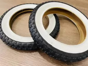 12" Bike Bicycle Scooter Stroller Tires 12 1/2 x 2 1/4 WHITE WALL BMX 12x2.125 - Picture 1 of 3