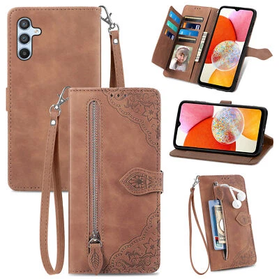 Funda tipo billetera de cuero con soporte a prueba de golpes para Samsung Galaxy A13 A14 A15 A25 A26 5G EE. UU. Foto 1 de 4