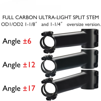 6/12/17 Degree Road/MTB Bike Carbon Stem 60-120mm Bicycle Computer Mount Stand - Image 1 of 4