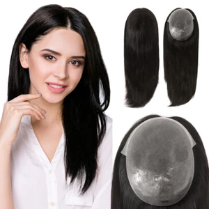 Topper for Women Top Pieces Poly Skin Wigs Systems Human Remy Hair  TP2218B - Picture 1 of 19