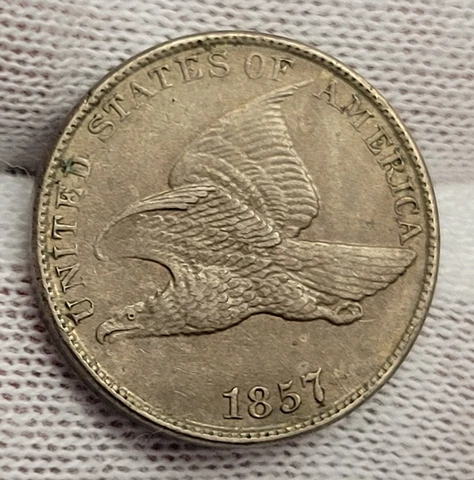 1857 Flying Eagle Cent Higher Grade Details US Type Coin Cover