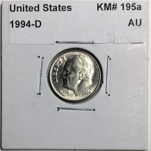 1994-D Dime - Clad (AU) Carded KM#195a - D94DAU Cover