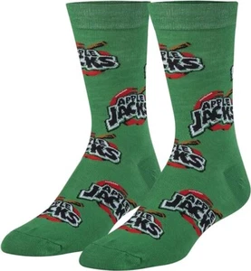 Kellogg's Apple Jacks Cereal Crew Socks Men's (6-12 Shoe Size) Green, Red, Black - Picture 1 of 1