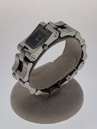 Orologio GUCCI 2305L Quarzo Donna Nero X Quadrante Argento Quadrato Vintage dal Giappone