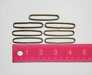 8 Gold/Brass-Color Metal Long Oval RINGS for PURSES 2-1/8" x 3/8" Purse Making - Picture 1 of 1