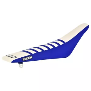 1998-2002 Yamaha YZF 426 400 250 SEAT COVER BLUE SIDE / WHITE TOP / BLUE RIB #76 - Picture 1 of 5