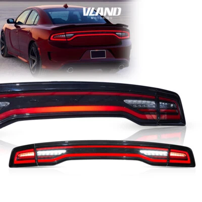 Set VLAND Clear Full Tail Light For 2011-2014 Dodge Charger Sequential&Animation - Image 1 of 4