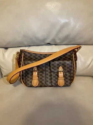 Bolsa de ombro Rioni couro marrom e marrom (feita na Itália) - Imagem 1 de 4