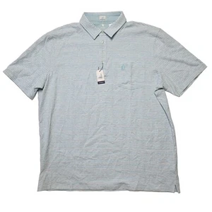 JOHNNIE-O DANTE Size 2XL Antigua Blue Striped Short Sleeve Men's Polo Shirt XXL  - Picture 1 of 4