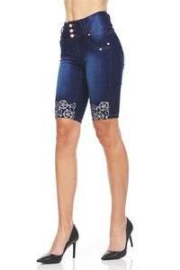 Women's Midrise Fancy Bermuda Short 10" Inseam Stretch for Comfort fit B0003 - Picture 1 of 10
