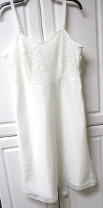 Vintage Saucy Barbizon Full Slip Side Zip Slippery Taft 18 l/2 Ivory LESEN - Bild 1 von 9