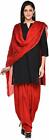 Seksowny indyjski pendżabski salwar kameez czarny czerwony salwar kameez garnitur nowe sukienki codzienne