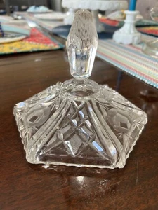Vintage APB American Brilliant Pressed Cut Glass Lid Replacement 6 ½”W x 5 ½”H - Picture 1 of 8