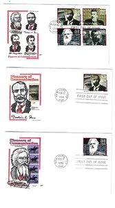 US FDC 1996 5 FDC Communications Pioneers HF Scott 3061-64 | + BLOCK OF 4 - Picture 1 of 2