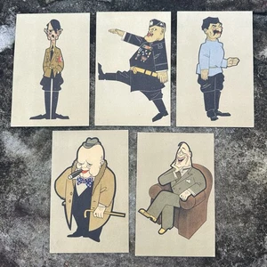 ORIGINAL WWII WW2 US Anti-Axis Caricature Post Card Group - Lot Of 5 - Picture 1 of 2