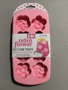 JOIE Retro Flower ICE CUBE TRAY WITH COVER FOR 8 CUBES - Picture 1 of 1