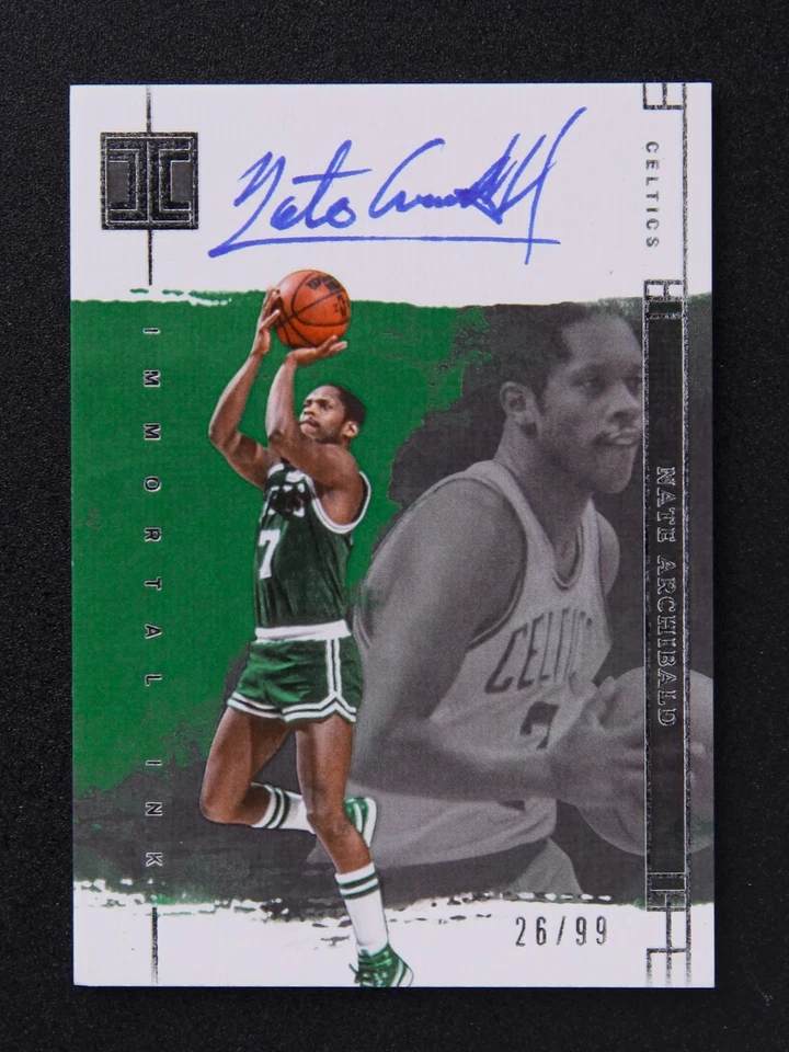 2023-24 Panini Impeccable Immortal Ink Nate Archibald Auto Silver 26/99 #YB - Image 1 of 2