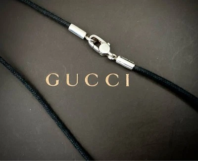 Gucci Leather Choker Necklace Black Silver 45.5cm NO BOX - Image 1 of 4