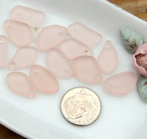 Flach Frei geformt "MINI" Anhänger Perlen Mix, Süßer Pfirsich mit Matter Oberfläche, 6 Stck. - Bild 1 von 1