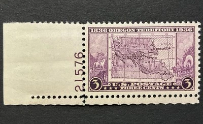 1936 U.S.  3c OREGON TERRITORY ISSUE Single Stamp Sc# 783 MNH OG - Image 1 of 3
