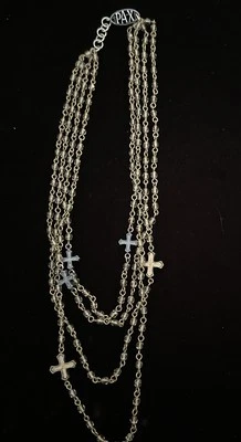Collar PAX de Santos y Ángeles Vírgenes de los Diseños VSA con Cruces Cristal Cruz de la Paz Foto 1 de 4