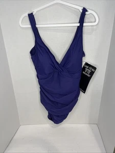 New~ Eggplant Purple MIRACLESUIT Wrap~ Size 16 W/Tags - Picture 1 of 5