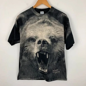 Bear Face T-Shirt Size Large Black Short Sleeve West Virginia Destination Tee - Picture 1 of 11