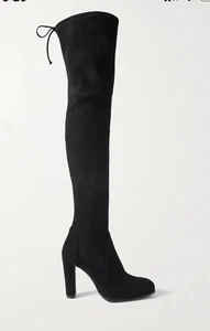 950 $ Stuart Weitzman Highland schwarze Overknee-Stiefel aus Wildleder - Bild 1 von 10