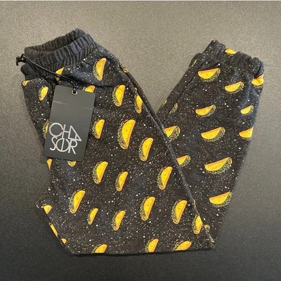 NWT Chaser Boys Galactic Tacos Joggers – Size 6, Black Cozy Knit Pants - Image 1 of 4