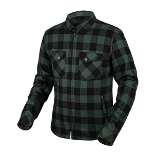 Marshall II Men Motorbike Riding Green & Black Flannel Shirt with Aramid Lining - Picture 1 of 8