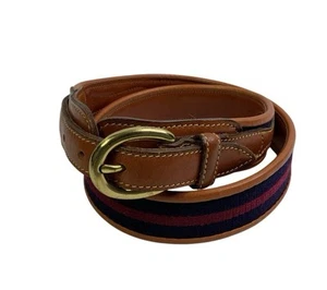 Vintage Dooney & Bourke Belt Women's 34 Leather Canvas Classic - Picture 1 of 9