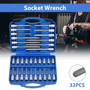 32PCS INNEN TORX NÜSSE STECKSCHLÜSSEL SATZ 1/2 ZOLL WERKZEUG INNENTORX BITS - Bild 1 von 10