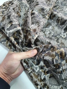 Python Print Cow Leather Hide: Brownish Beige Embossed Cowhide Sheet - Picture 1 of 7