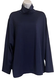 QVC Susan Graver Style Liquid Knits Stretch BLAU GRÖSSE 2X Langarm Rollkragen - Bild 1 von 16