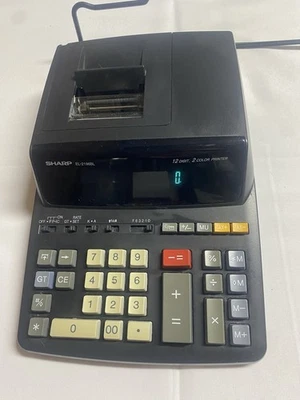 Sharp EL-2196BL 2 Color Standard Function Basic Printing Calculator Black Clean - Image 1 of 4