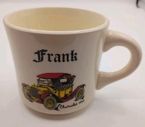 Vintage USA Antik Auto 1913 Chevrolet personalisiert Name "FRANK" Getränke-/Rasierbecher - Bild 1 von 13