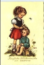 Hilde postcard circa 60s child comes hair AK postcard postcard postcard
