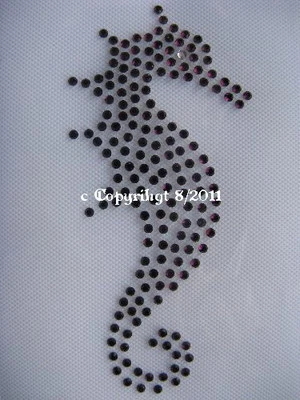 Hotfix Bügelbild Strass Seepferd Seepferdchen 110805 Karostonebox - Bild 1 von 2